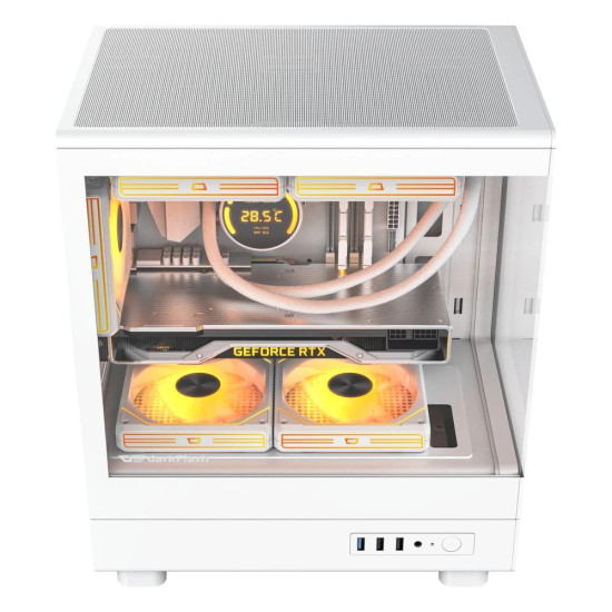 Кутия за компютър Darkflash Case mATX - DB330M White - Reversed fans included