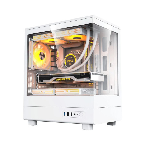 Кутия за компютър Darkflash Case mATX - DB330M White - Reversed fans included