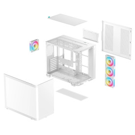 Кутия за компютър DeepCool Case ATX - CG530U 4F WH - 4 ARGB Fans