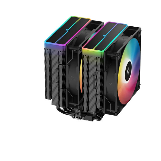 Охладител DeepCool CPU Cooler AG620 BK - Addressable RGB V2, Dual-Tower - LGA1851/AM5