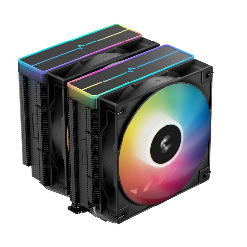 Охладител DeepCool CPU Cooler AG620 BK - Addressable RGB V2, Dual-Tower - LGA1851/AM5