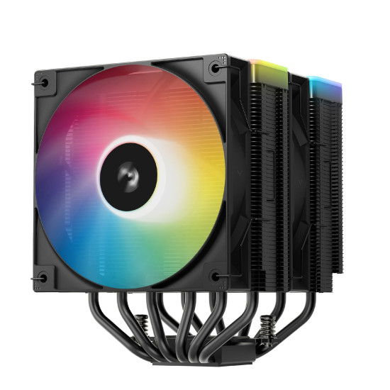 Охладител DeepCool CPU Cooler AG620 BK - Addressable RGB V2, Dual-Tower - LGA1851/AM5