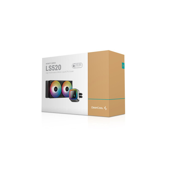 Водно охлаждане DeepCool Water Cooling LS520 - Addressable RGB, Infinity mirror design - LGA1700/AM5