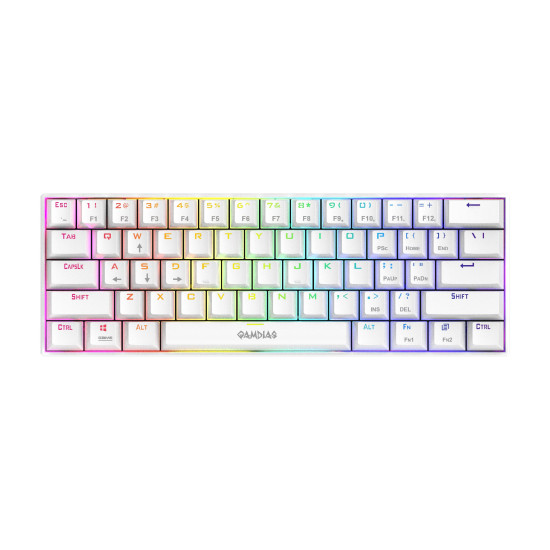 Клавиатура Gamdias Gaming Keyboard Mechanical - HERMES E3 RGB - White, 61 keys, 1000Hz