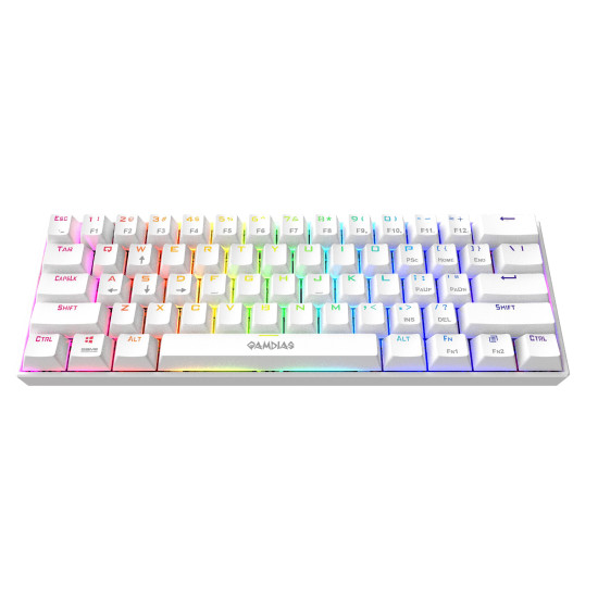 Клавиатура Gamdias Gaming Keyboard Mechanical - HERMES E3 RGB - White, 61 keys, 1000Hz