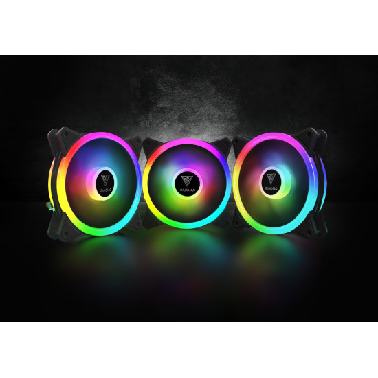 Комплект вентилатори Gamdias Fan Pack 3x120mm addressable RGB 5V 3 pin - AEOLUS M2-1203 LITE