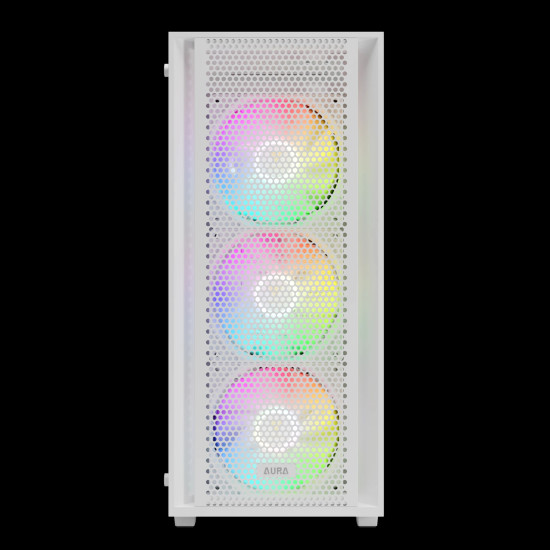Кутия за компютър Gamdias Case ATX - AURA GC2 Elite White - Mesh, RGB, Tempered Glass