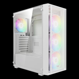 Кутия за компютър Gamdias Case ATX - AURA GC2 Elite White - Mesh, RGB, Tempered Glass