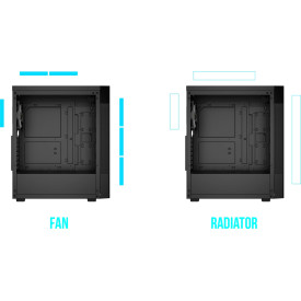 Кутия за компютър GAMDIAS AURA GC5 ELITE ARGB, Mid-Tower, Digital Display, 3 ARGB Fans