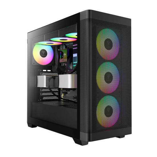 Кутия за компютър Gamdias Case E-ATX - ATHENA M3 Black - USB-C, 4 x 120 mm A-RGB, Mesh, Tempered Glass