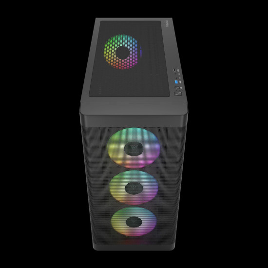 Кутия за компютър Gamdias Case E-ATX - ATHENA M3 Black - USB-C, 4 x 120 mm A-RGB, Mesh, Tempered Glass