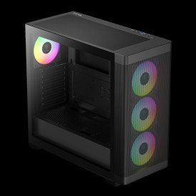 Кутия за компютър Gamdias Case E-ATX - ATHENA M3 Black - USB-C, 4 x 120 mm A-RGB, Mesh, Tempered Glass