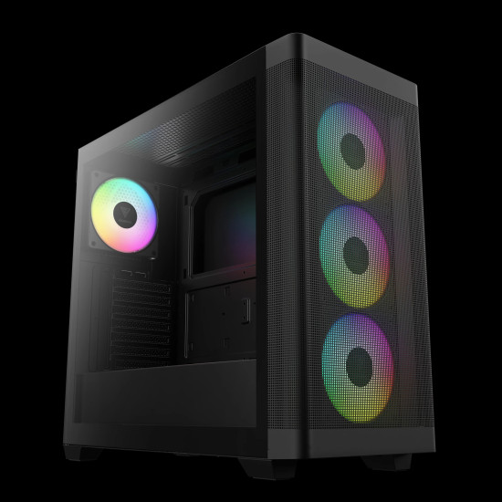 Кутия за компютър Gamdias Case E-ATX - ATHENA M3 Black - USB-C, 4 x 120 mm A-RGB, Mesh, Tempered Glass