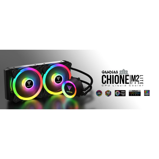 Водно охлаждане Gamdias Water Cooling 240mm - CHIONE M2-240 LITE - aRGB