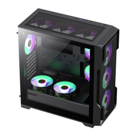 Кутия за компютър Gamemax Case EATX - SIEGE Black - Addressable RGB