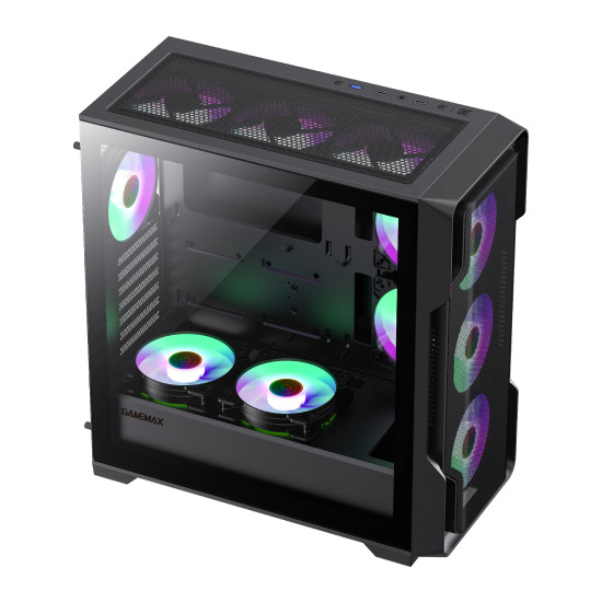 Кутия за компютър Gamemax Case EATX - SIEGE Black - Addressable RGB