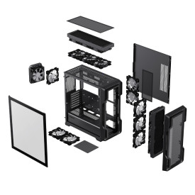 Кутия за компютър Gamemax Case EATX - SIEGE Black - Addressable RGB
