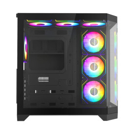 Кутия за компютър GameMax HYPE-A BK, Mid-Tower ATX, Tempered Glass, ARGB, Black