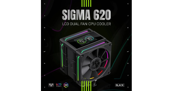 Охладител за процесор Gamemax CPU Cooler Sigma 620 LCD Black ...