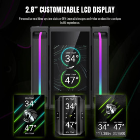 Охладител за процесор Gamemax CPU Cooler Sigma 620 LCD Black - Addressable RGB