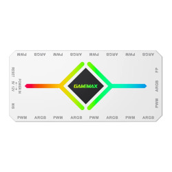Разклонител за вентилатори Gamemax Fan Hub - V4.0 PWM ARGB Hub + Controller White