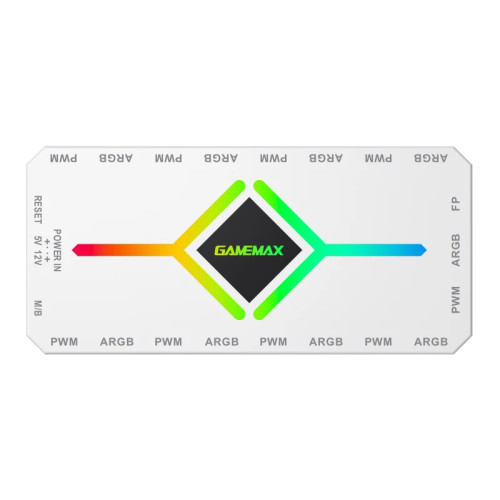 Разклонител за вентилатори Gamemax Fan Hub - V4.0 PWM ARGB Hub + Controller White