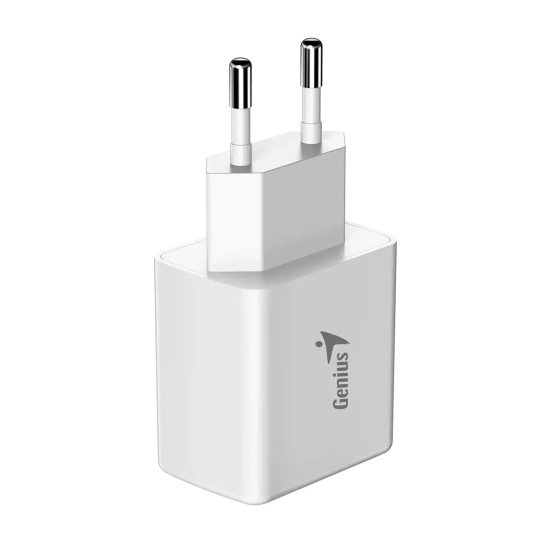 Зарядно Genius Fast Charger PD-20AC - 20W, USB-A, USB-C, PD3.0, QC3.0, White