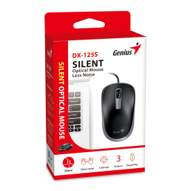 Мишка Genius Silent Mouse DX-125S Black+Grey - SILENT, USB