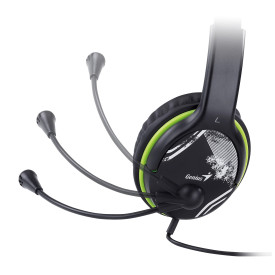 Слушалки Genius Headset HS-400A - 3.5 mm, Mic, Black/Green