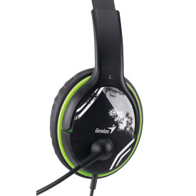 Слушалки Genius Headset HS-400A - 3.5 mm, Mic, Black/Green