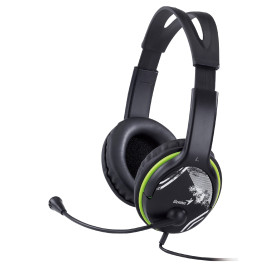 Слушалки Genius Headset HS-400A - 3.5 mm, Mic, Black/Green