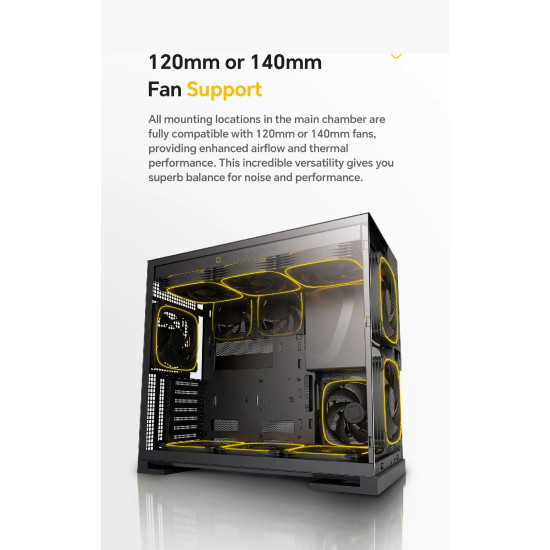 Кутия за компютър Geometric Future Case EATX - Model 5 Vent Black/Yellow