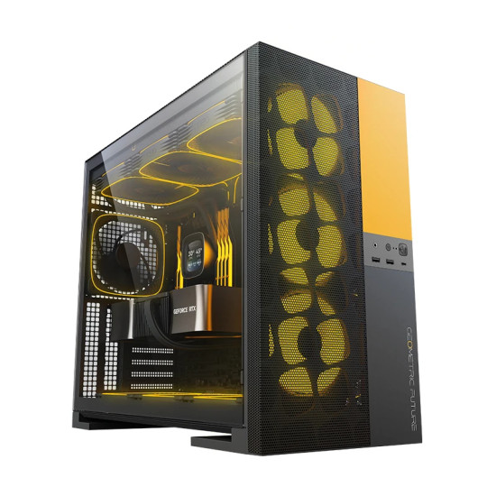 Кутия за компютър Geometric Future Case EATX - Model 5 Vent Black/Yellow