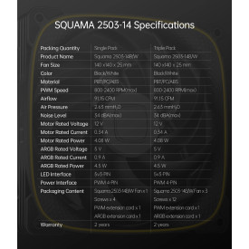 Вентилатор Geometric Future Squama 2503B-14, 140mm, ARGB, Black