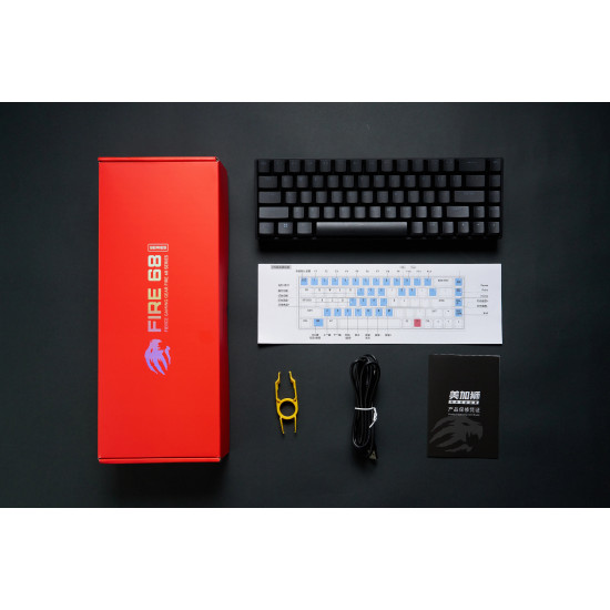 Клавиатура Madlions Professional Gaming Mechanical Keyboard FIRE 68 RGB - 8K, Gateron Dual-Rail Magnetic Switches [Linear], Black