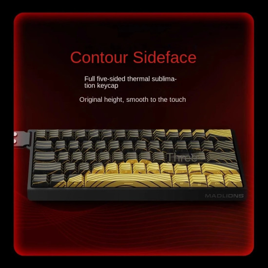 Клавиатура Madlions Professional Gaming Mechanical Keyboard MAD 68 HE Contour Flagship - 8K, Magnetic Amber Pro [Linear]