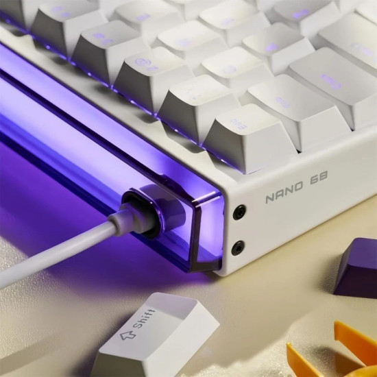 Клавиатура Madlions Professional Gaming Mechanical Keyboard NANO 68 WH - 8K, Magnetic Amber Pro Switches, (English US)