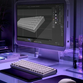 Клавиатура Madlions Professional Gaming Mechanical Keyboard NANO 68 WH - 8K, Magnetic Amber Pro Switches, (English US)