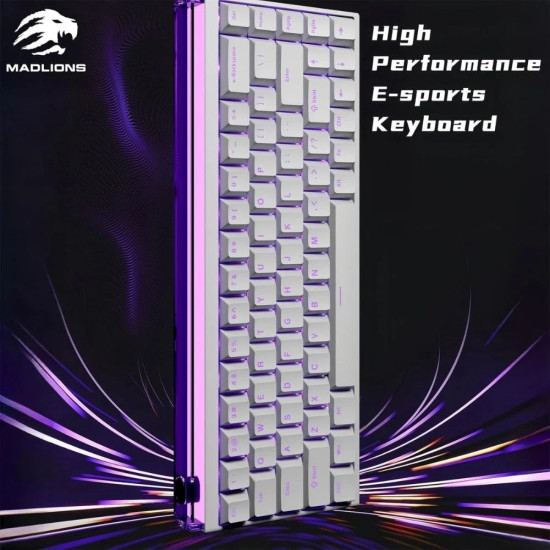 Клавиатура Madlions Professional Gaming Mechanical Keyboard NANO 68 WH - 8K, Magnetic Amber Pro Switches, (English US)
