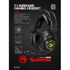 Слушалки Marvo Gaming Headphones HG9056 - 7.1 RGB USB - MARVO-HG9056