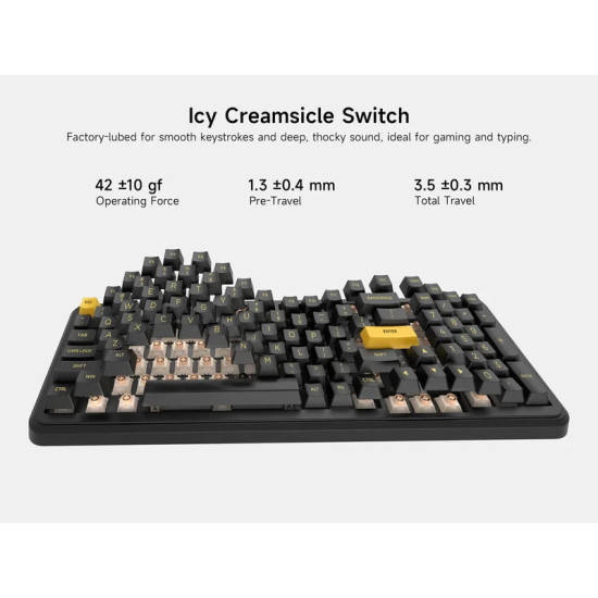 Безжична клавиатура MCHOSE Wireless Gaming Mechanical Keyboard MC-K99 V3 - Icy Creamsicle Switch [Linear] (English US), Glacier Gradient