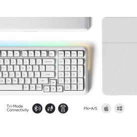 Безжична клавиатура MCHOSE Wireless Gaming Mechanical Keyboard MC-K99 V3 - Icy Creamsicle Switch [Linear] (English US), Glacier Gradient