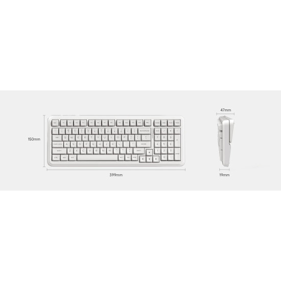 Безжична клавиатура MCHOSE Wireless Gaming Mechanical Keyboard MC-K99 V3 - Icy Creamsicle Switch [Linear] (English US), Glacier Gradient