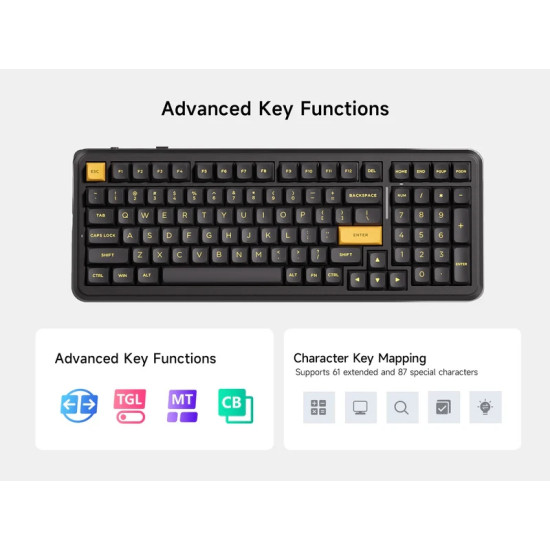 Безжична клавиатура MCHOSE Wireless Gaming Mechanical Keyboard MC-K99 V3 - Icy Creamsicle Switch [Linear] (English US), Glacier Gradient