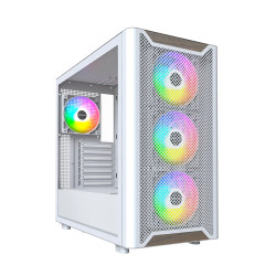 Кутия за компютър Montech Case ATX - XR Wood (W) - 4 x 120 mm ARGB Fans, Wood, USB-C, White