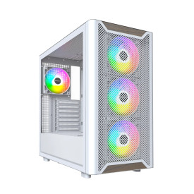 Кутия за компютър Montech Case ATX - XR Wood (W) - 4 x 120 mm ARGB Fans, Wood, USB-C, White
