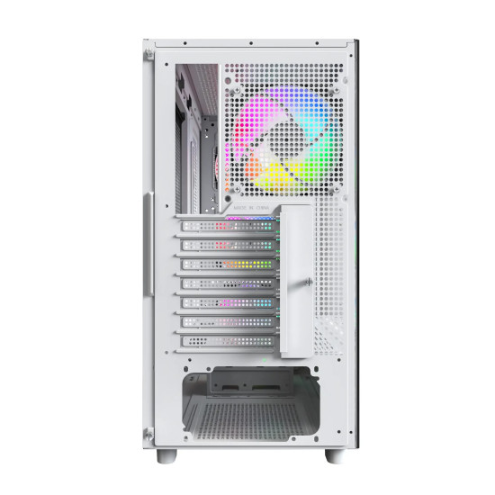 Кутия за компютър Montech Case ATX - XR Wood (W) - 4 x 120 mm ARGB Fans, Wood, USB-C, White