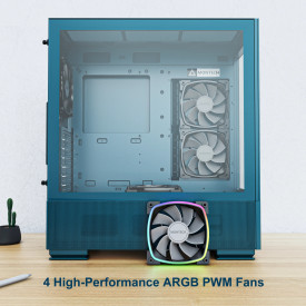 Кутия за компютър Montech SKY TWO, Mid-tower Case, TG, 4x120mm ARGB Fans, Morocco Blue
