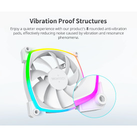 Вентилатор Montech AX120 PWM, Fan 120mm, ARGB, White