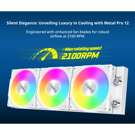 Водно охлаждане Montech Hyper Flow ARGB 360, CPU Liquid Cooler, White